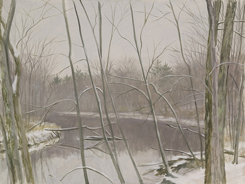 Winter painting of the Berkshires by Margot Trout