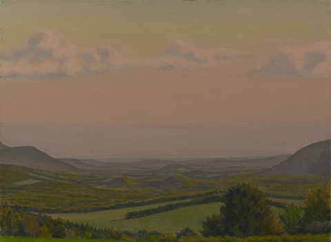 Sunset painting of the Berkshires by Margot Trout