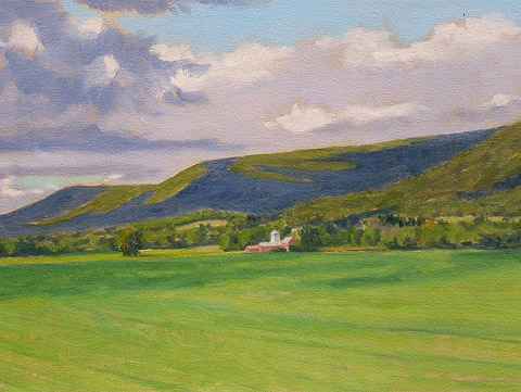 Paintings of farms in the Berkshires by Margot Trout